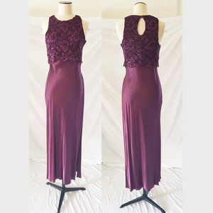 Grape purple sheath gown prom dress 10/12